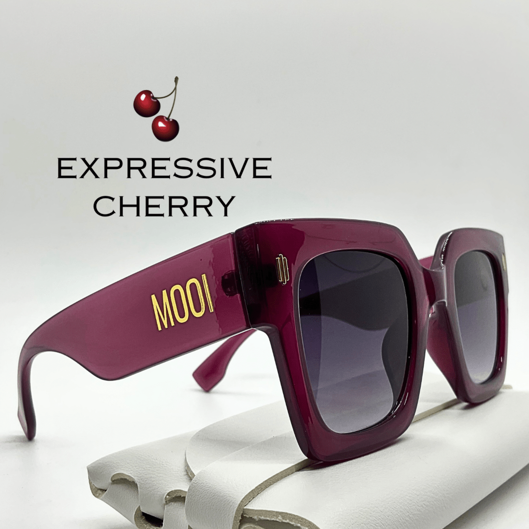 Pamela (Cherry) - Oversized Sunglasses - Expressive Cherry