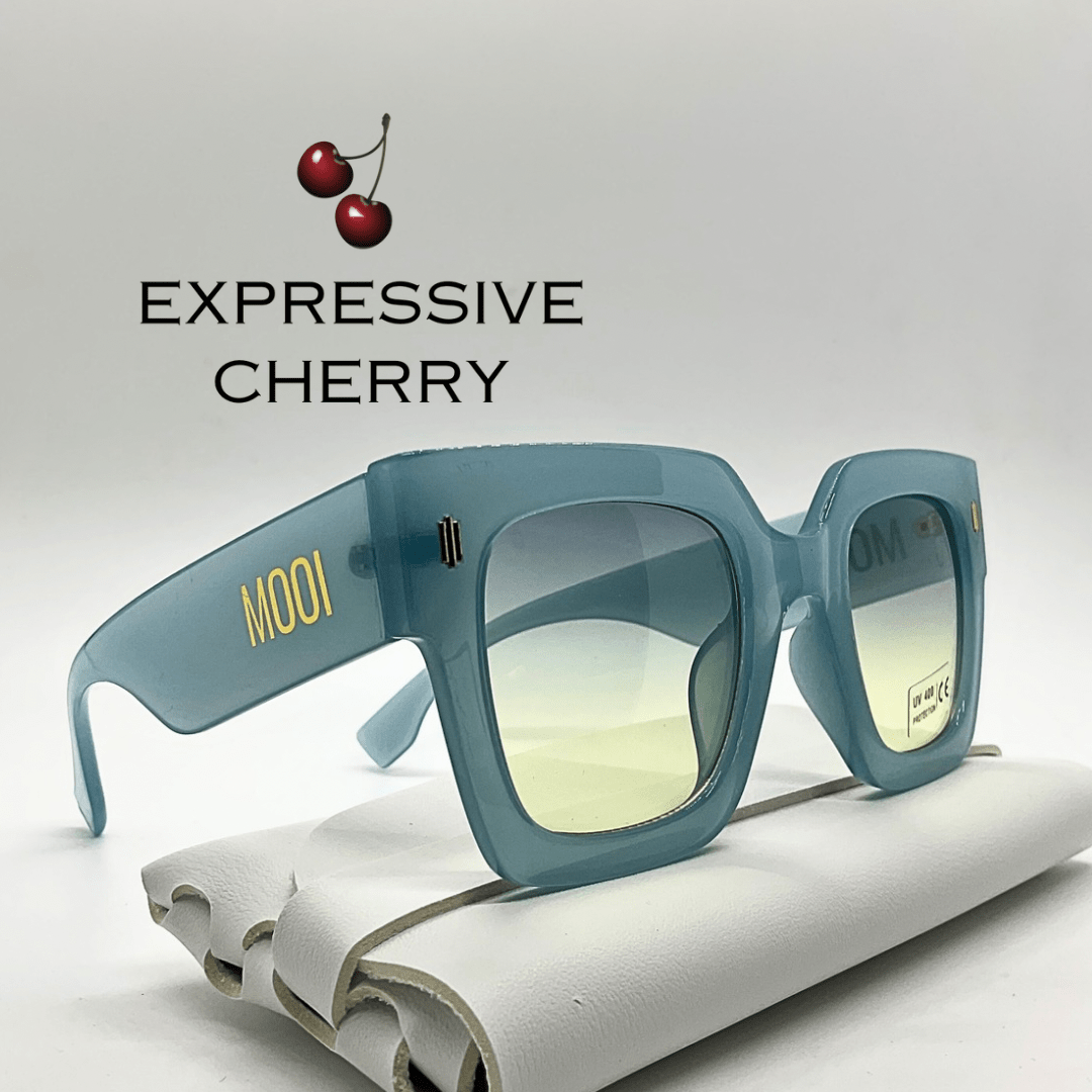 Pamela (Denim) - Oversized Sunglasses - Expressive Cherry