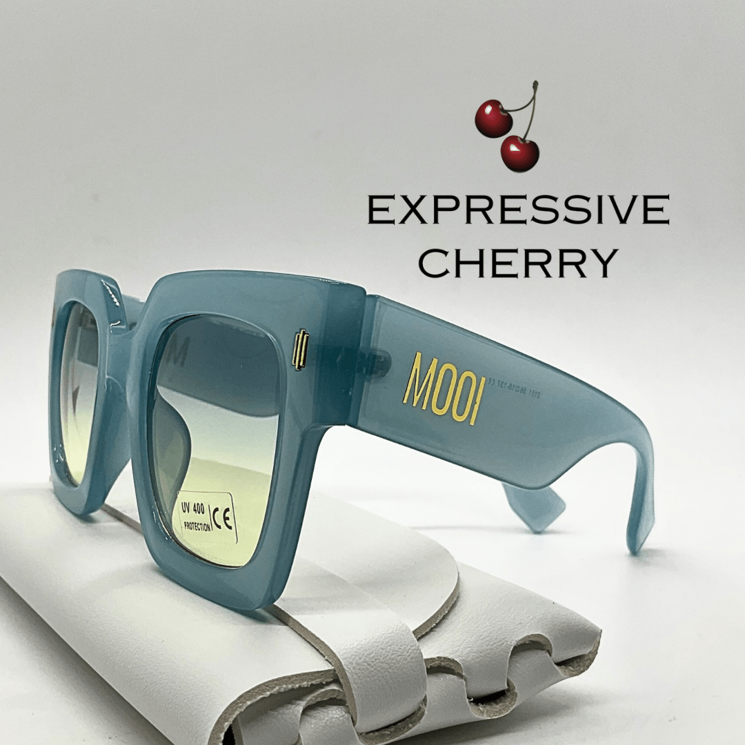 Pamela (Denim) - Oversized Sunglasses - Expressive Cherry