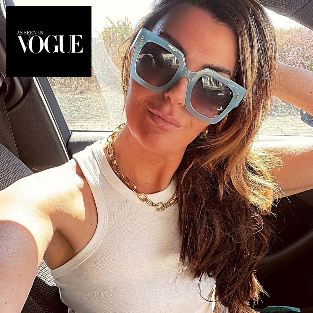Pamela (Denim) - Oversized Sunglasses - Expressive Cherry