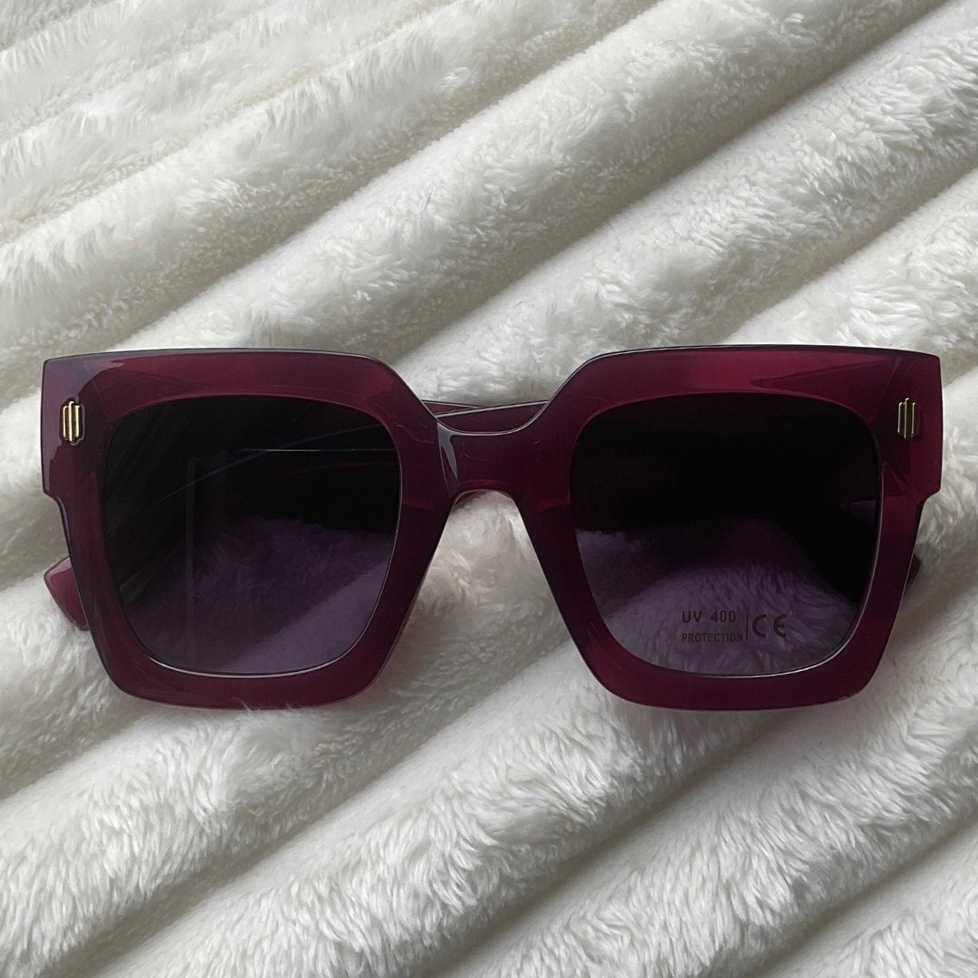 Pamela (Cherry) - Oversized Sunglasses - Expressive Cherry