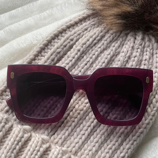 Pamela (Cherry) - Oversized Sunglasses - Expressive Cherry