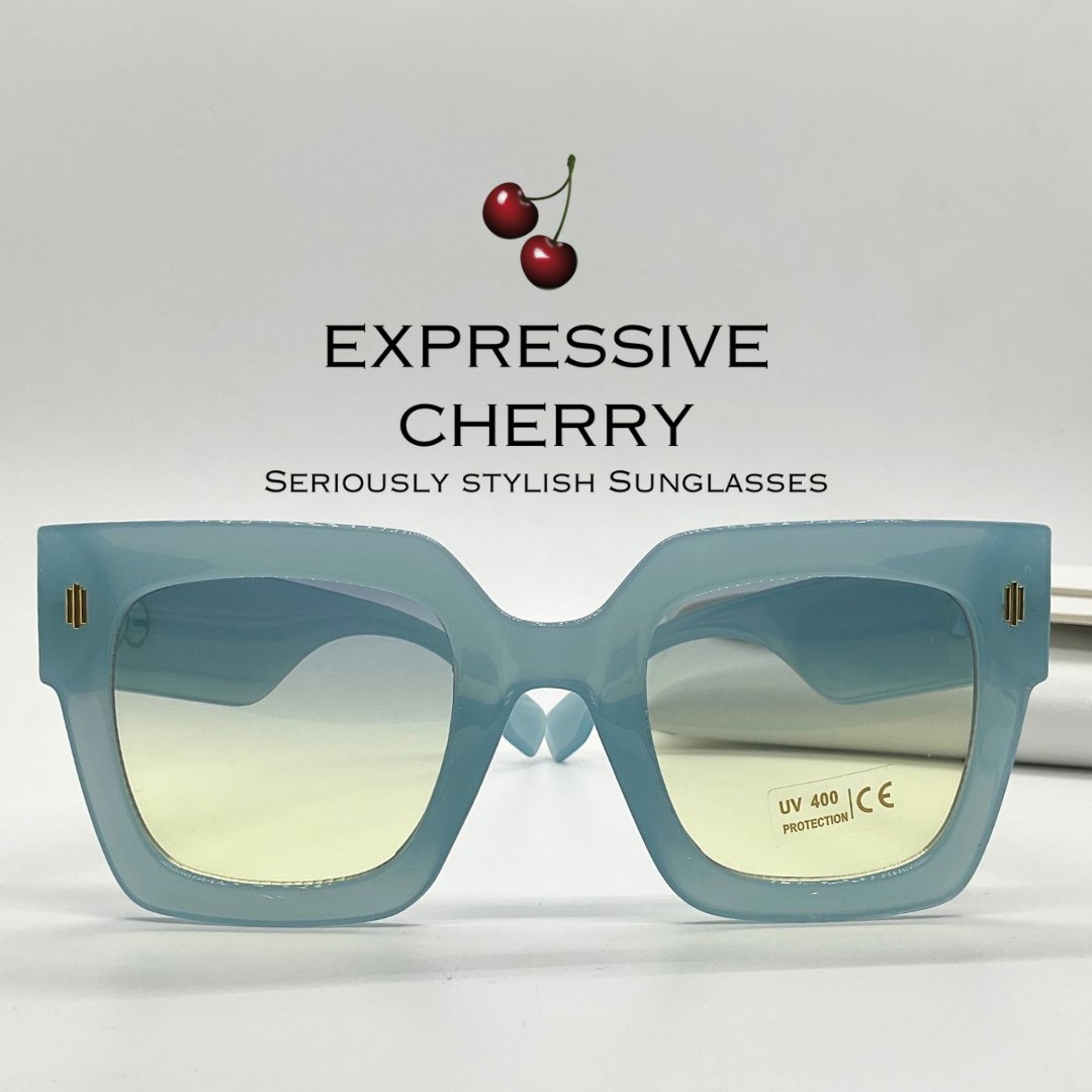 Pamela (Denim) - Oversized Sunglasses - Expressive Cherry