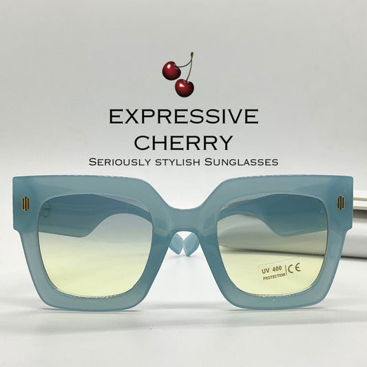 Pamela (Denim) - Oversized Sunglasses - Expressive Cherry