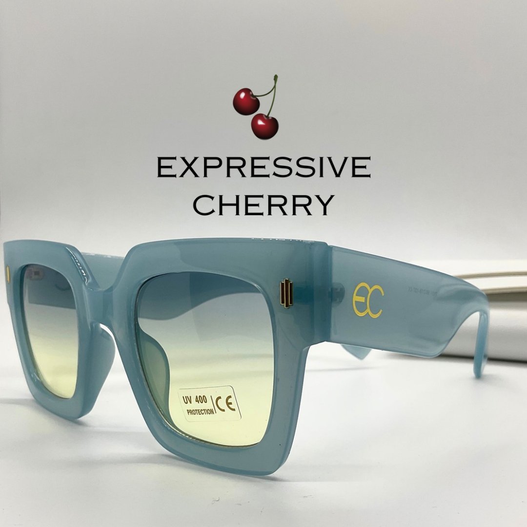 Pamela (Denim) - Oversized Sunglasses - Expressive Cherry