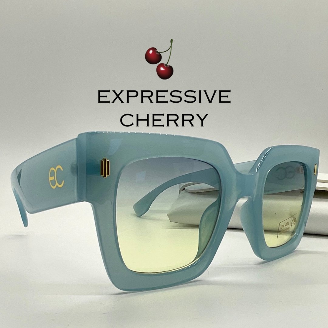 Pamela (Denim) - Oversized Sunglasses - Expressive Cherry