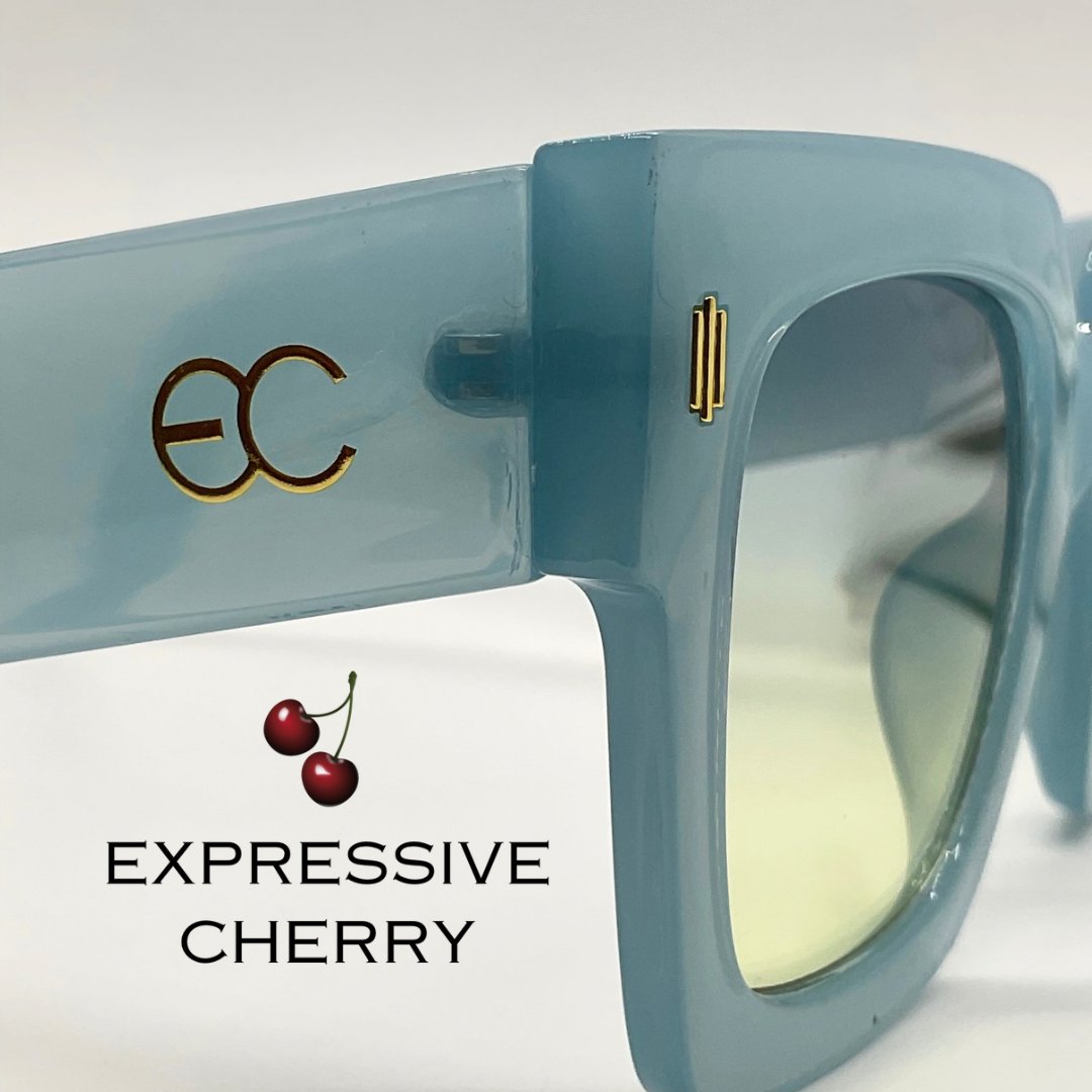 Pamela (Denim) - Oversized Sunglasses - Expressive Cherry