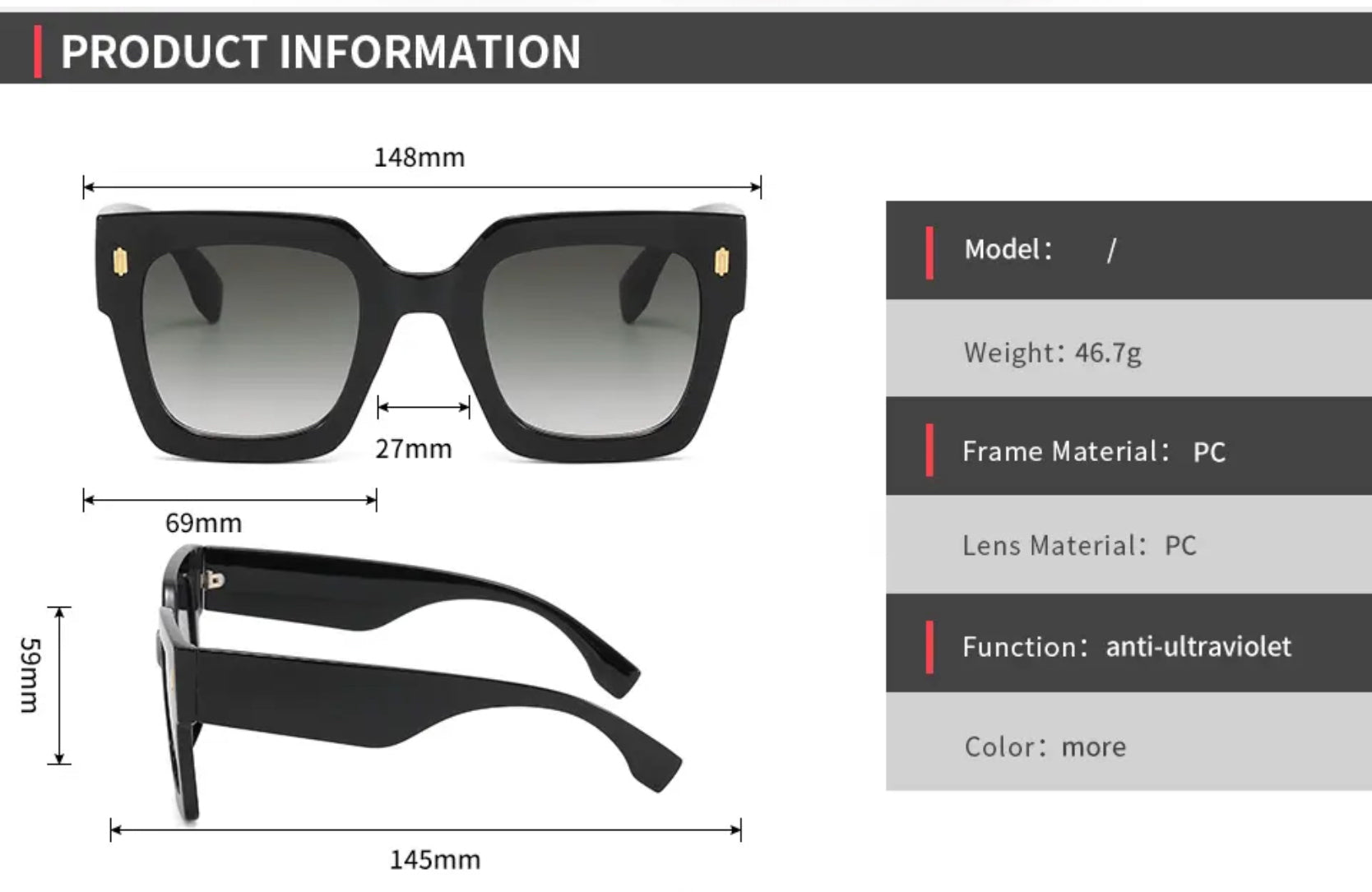 Pamela (Rouge) - Oversized Sunglasses - Expressive Cherry