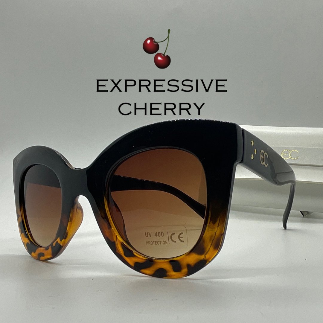 Purdy (Black Leopard) - Butterfly sunglasses - Expressive Cherry