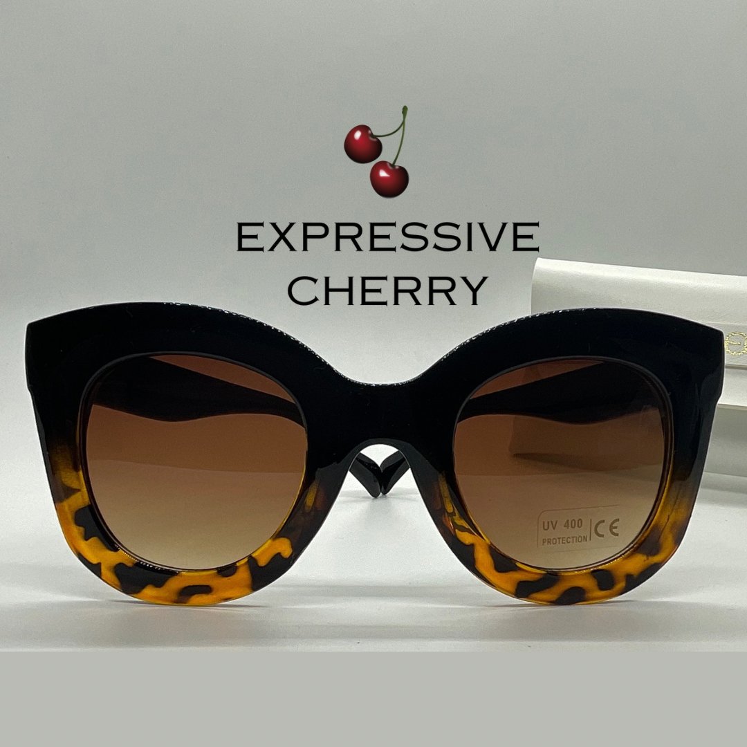 Purdy (Black Leopard) - Butterfly sunglasses - Expressive Cherry