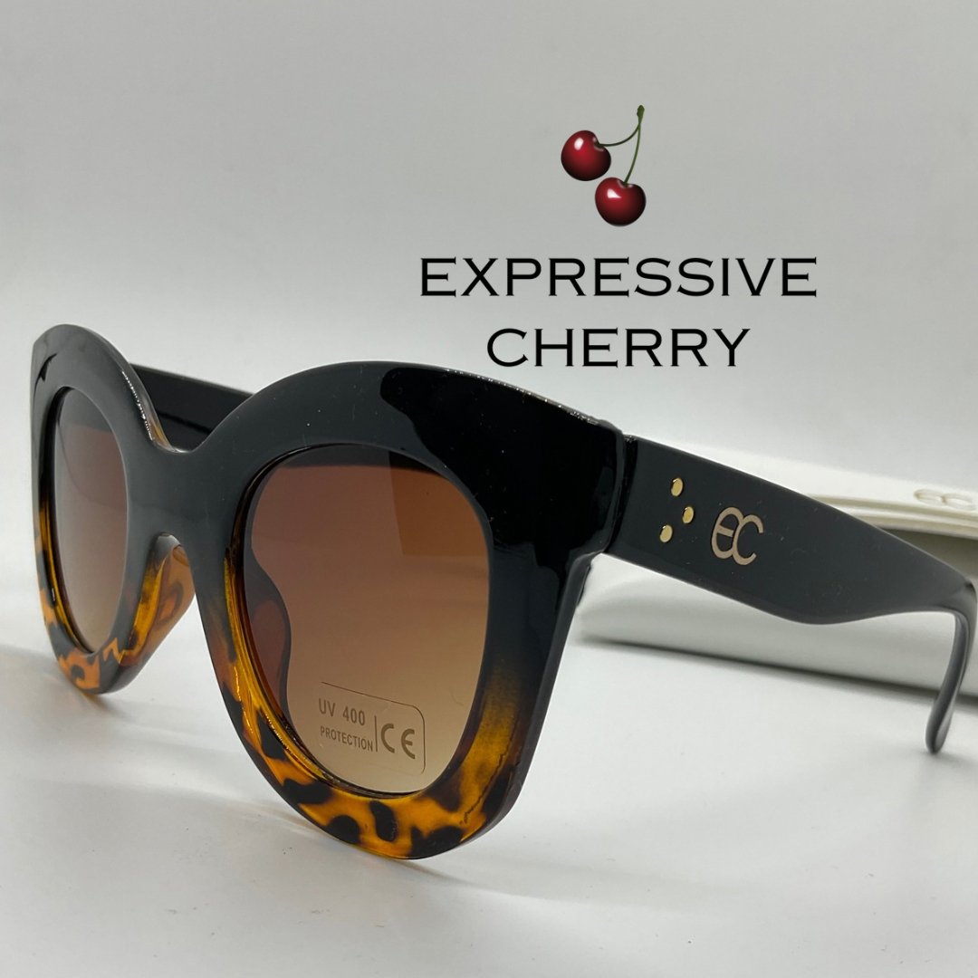 Purdy (Black Leopard) - Butterfly sunglasses - Expressive Cherry