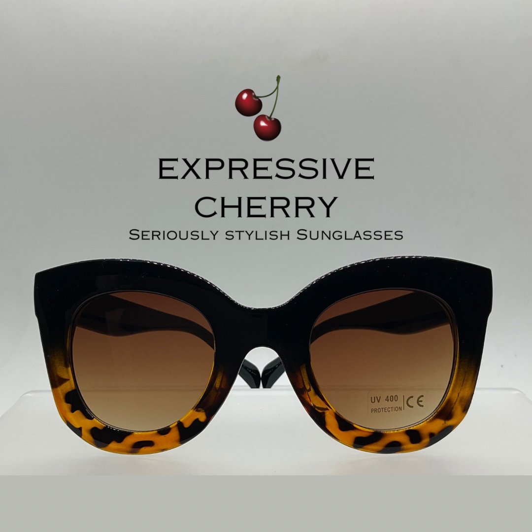 Purdy (Black Leopard) - Butterfly sunglasses - Expressive Cherry