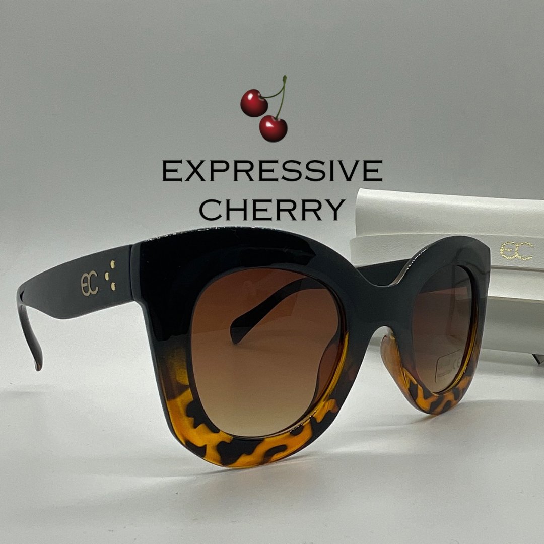 Purdy (Black Leopard) - Butterfly sunglasses - Expressive Cherry