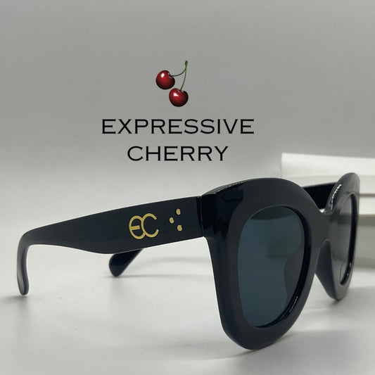 Purdy (Gloss Black) - Butterfly Sunglasses - Expressive Cherry