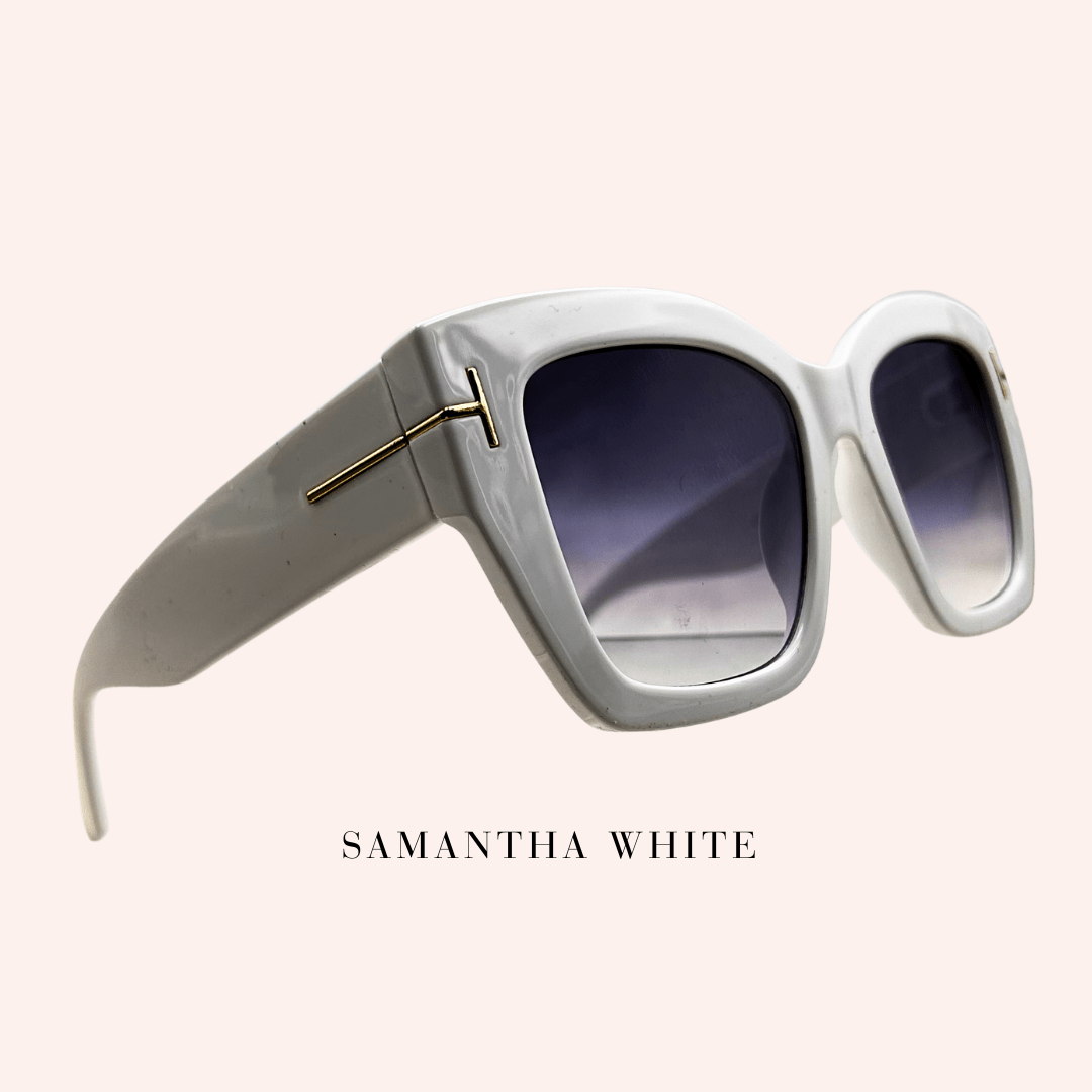 Samantha Sunglasses | White - Expressive Cherry