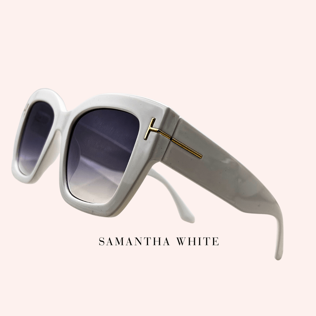 Samantha Sunglasses | White - Expressive Cherry