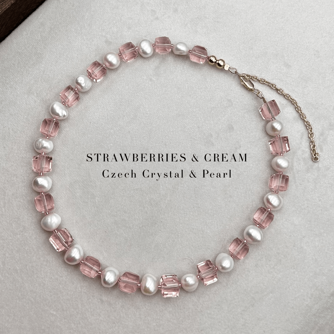 Strawberries & Cream Necklace - Expressive Cherry