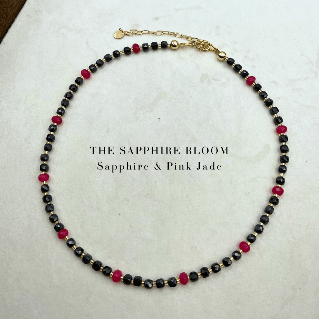 The Sapphire Bloom Necklace - Expressive Cherry