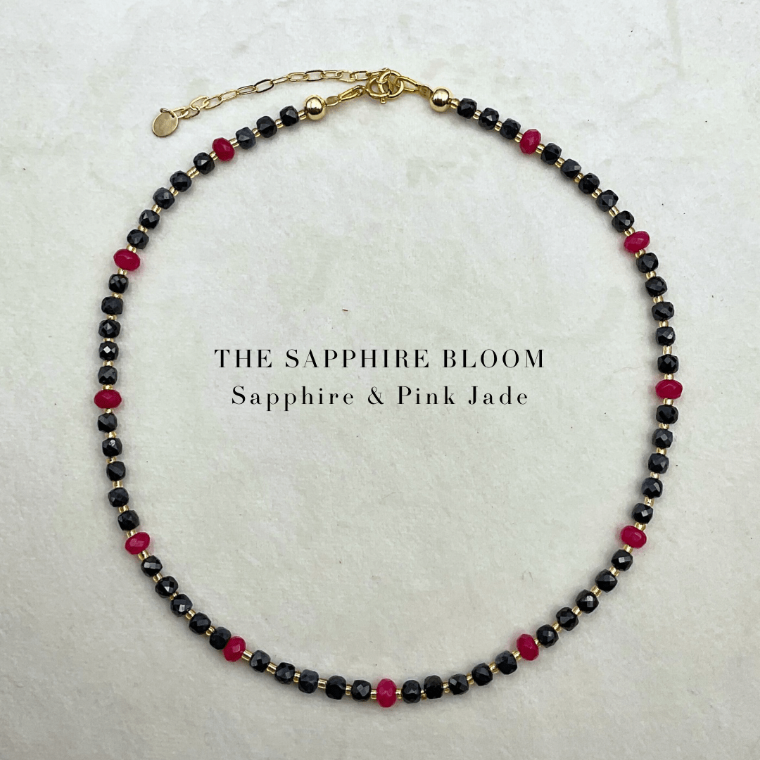 The Sapphire Bloom Necklace - Expressive Cherry
