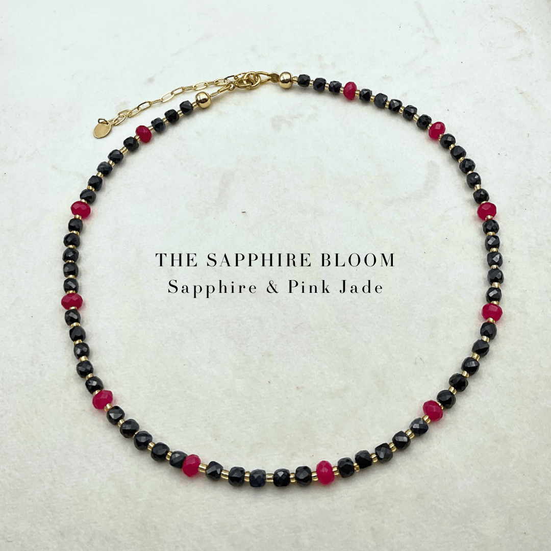 The Sapphire Bloom Necklace - Expressive Cherry