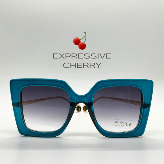 Gigi (Teal) - Oversized sunglasses
