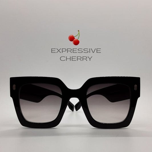 Pamela (Black) - Oversized Sunglasses - Expressive Cherry