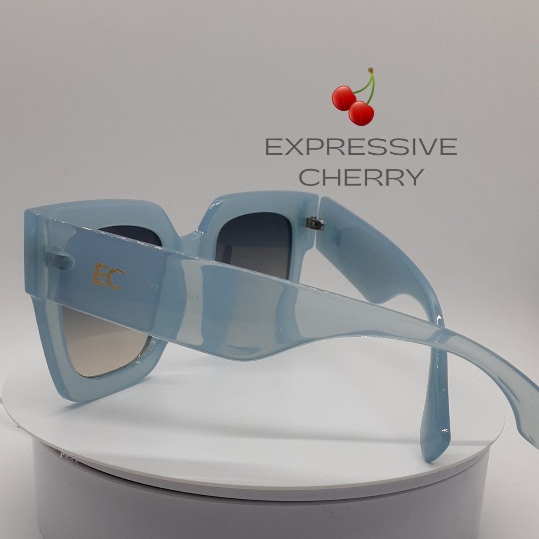 Pamela (Denim) - Oversized Sunglasses - Expressive Cherry