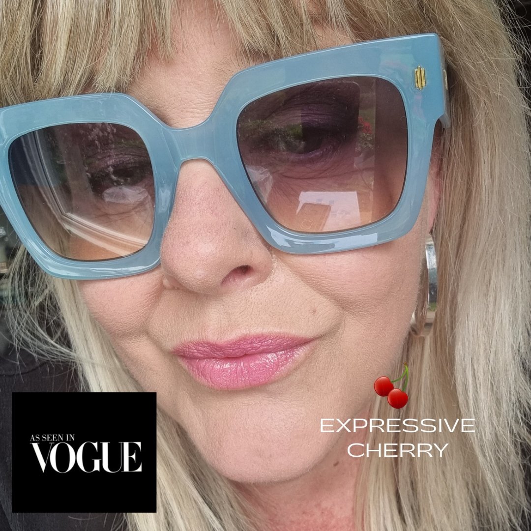 Pamela (Denim) - Oversized Sunglasses - Expressive Cherry