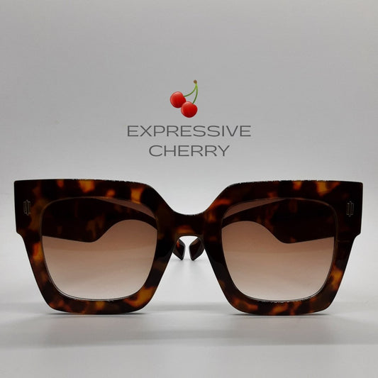 Pamela (Leopard) - Oversized Sunglasses - Expressive Cherry