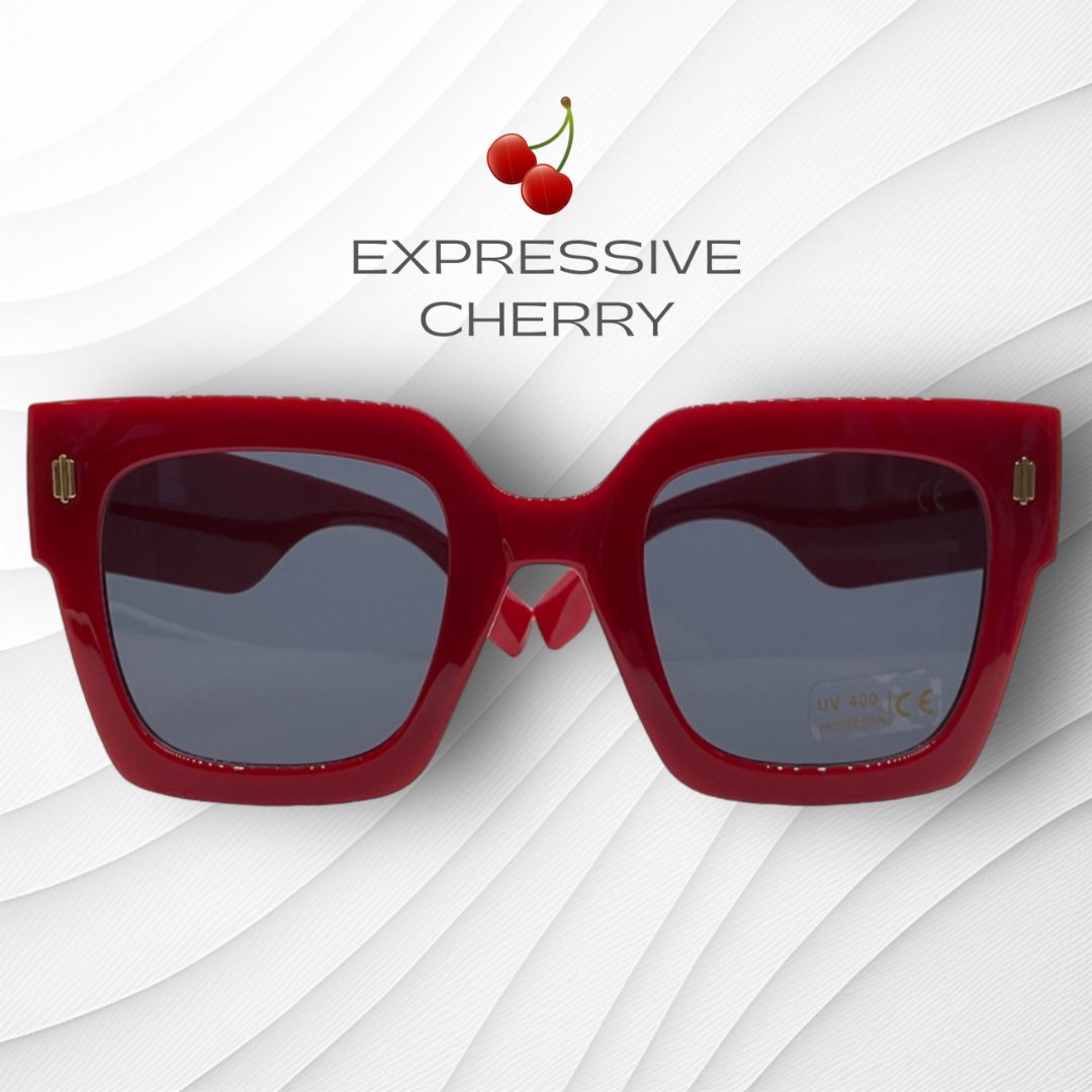 Pamela (Rouge) - Oversized Sunglasses - Expressive Cherry