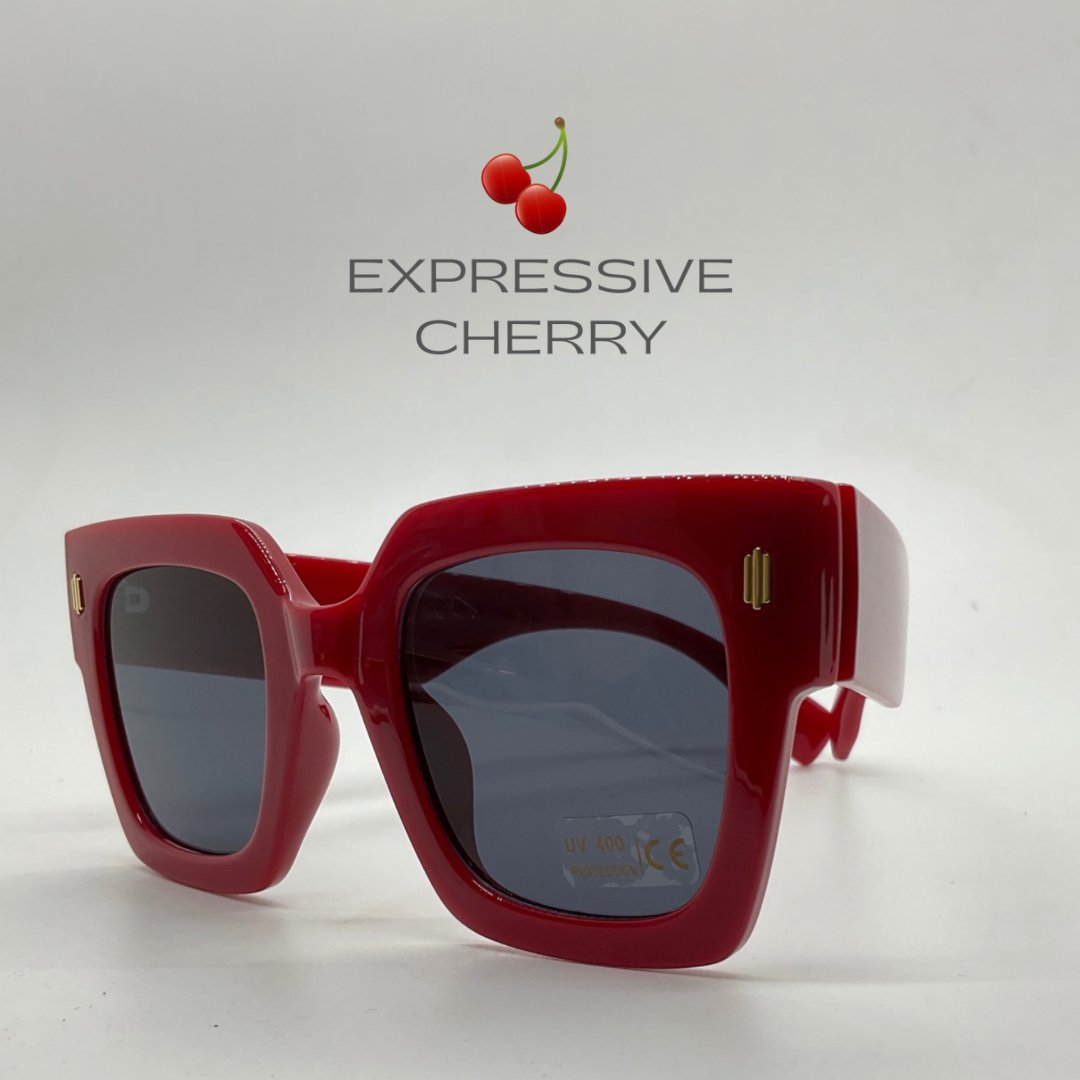 Pamela (Rouge) - Oversized Sunglasses - Expressive Cherry