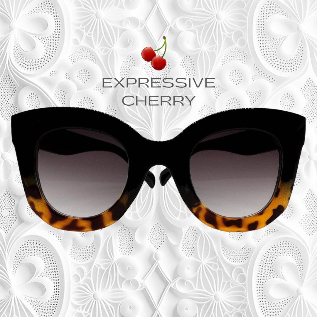 Purdy (Black Leopard) - Butterfly sunglasses - Expressive Cherry