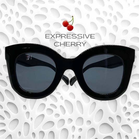 Purdy (Gloss Black) - Butterfly Sunglasses - Expressive Cherry