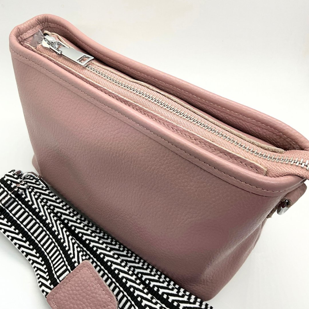 Rose Pink Leather Bag - Expressive Cherry